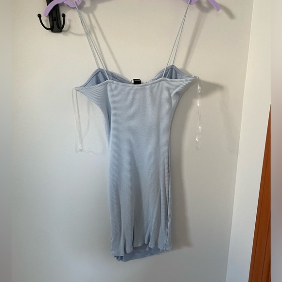 Blue Body-con Ribbed Mini Dress - Picture 2 of 3